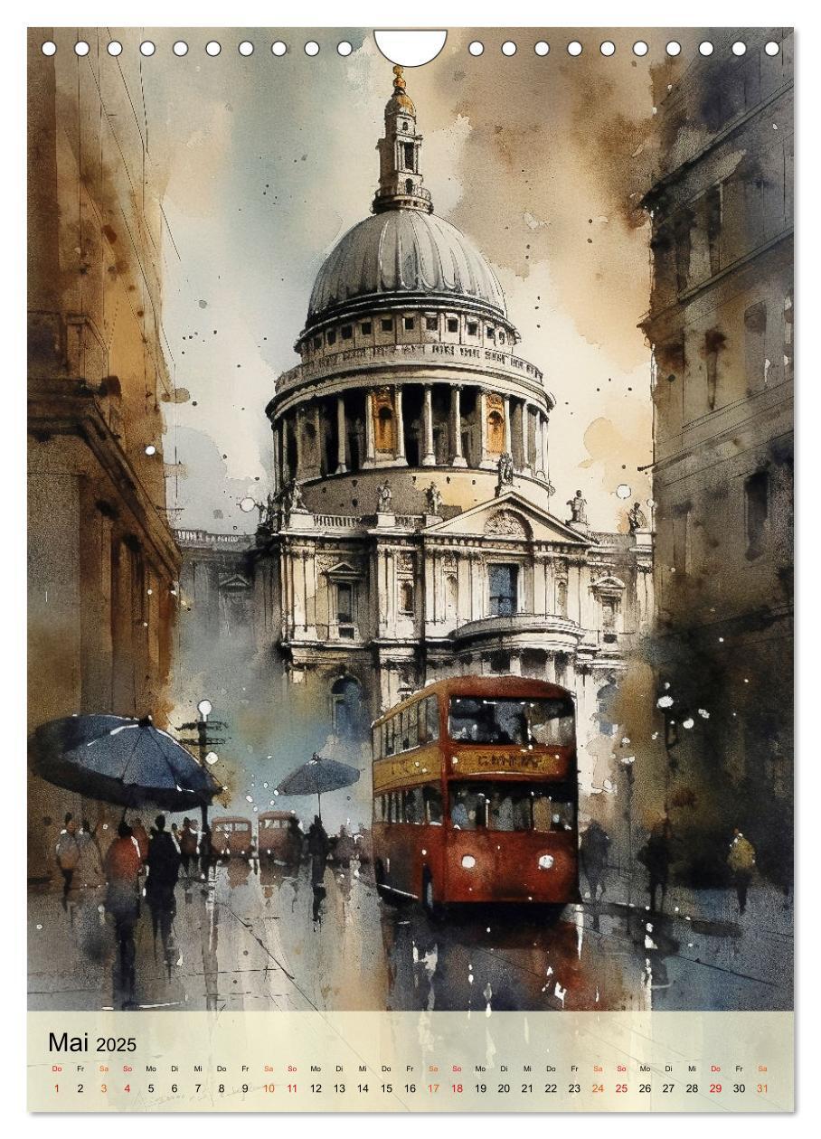 Bild: 9783435871865 | London - ein Regentag (Wandkalender 2025 DIN A4 hoch), CALVENDO...