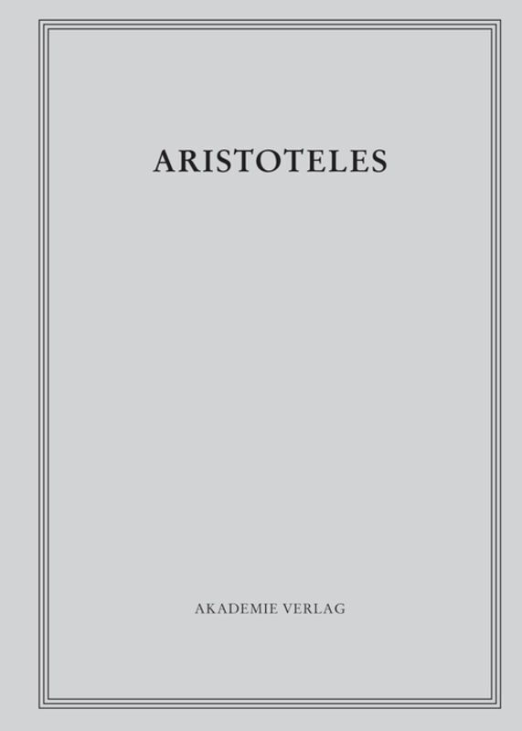 Cover: 9783050051420 | Zoologische Schriften I | Historia animalium. Bücher 1 und 2 | Buch