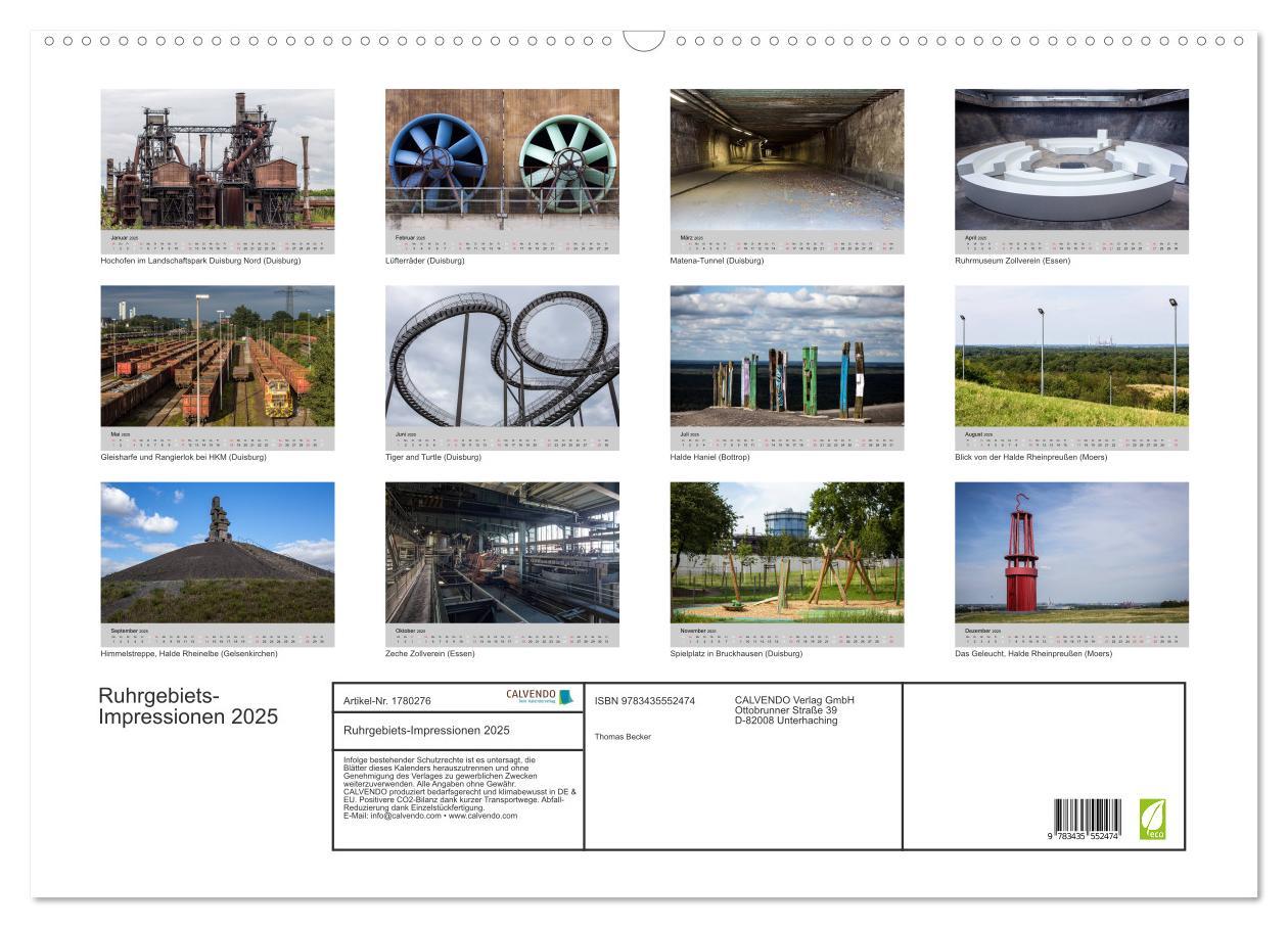 Bild: 9783435552474 | Ruhrgebiets-Impressionen 2025 (Wandkalender 2025 DIN A2 quer),...