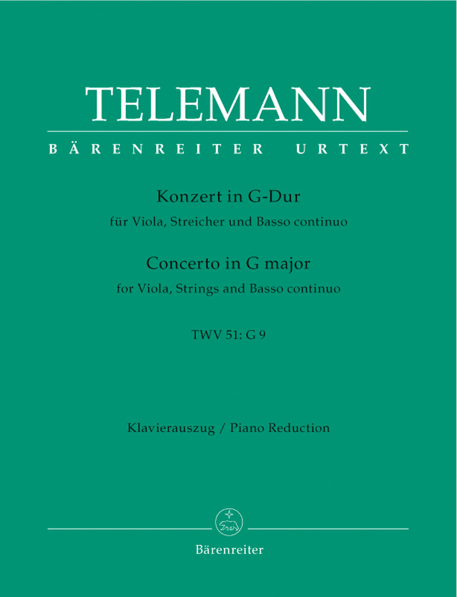 Cover: 9790006507191 | Concerto in G major TWV 51 | Urtext | Bärenreiter | EAN 9790006507191