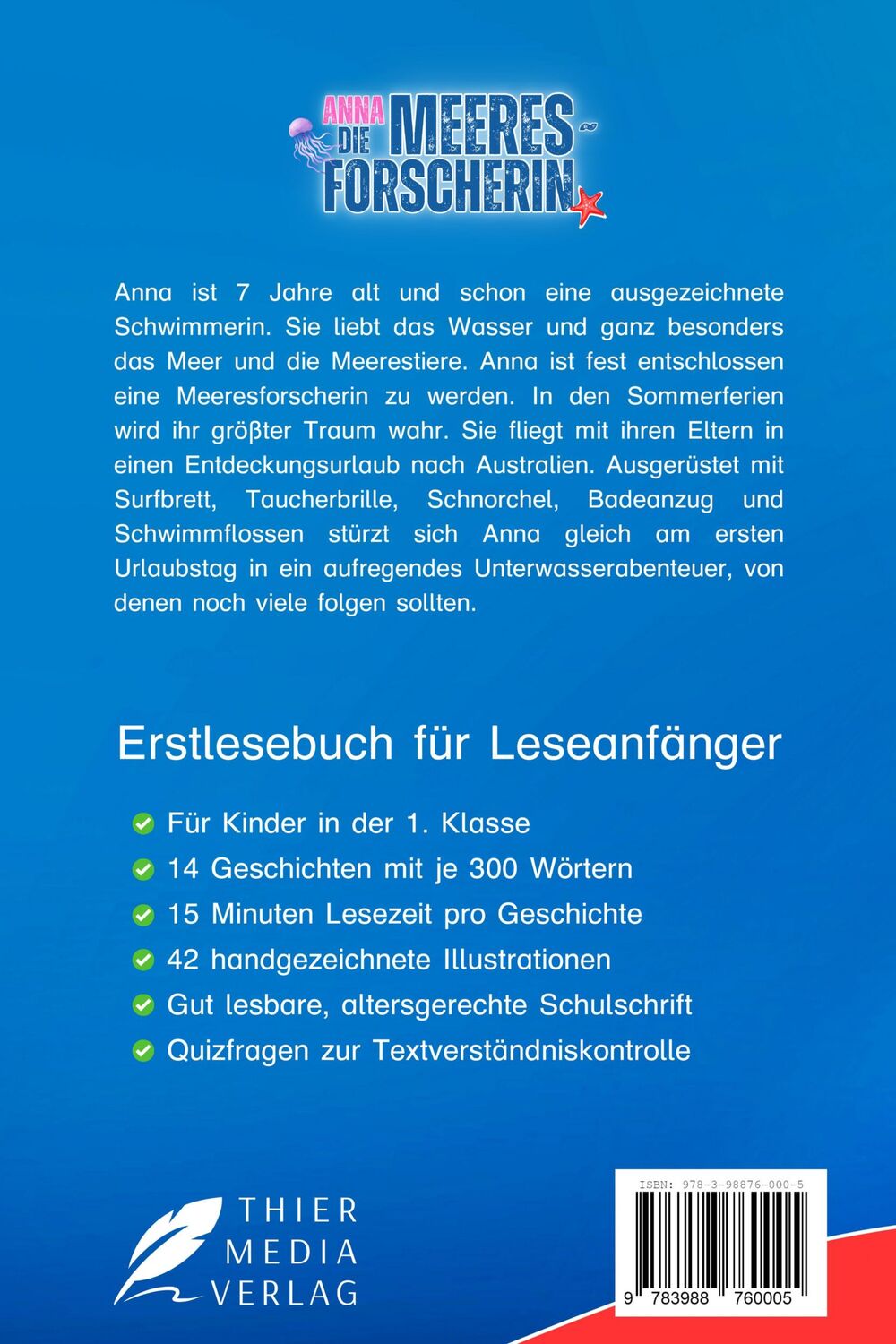 Rückseite: 9783988760005 | Erstlesebuch 1. Klasse - Anna die Meeresforscherin | Elisa Sommer