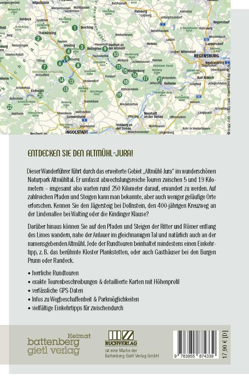 Rückseite: 9783955874339 | Genusswandern Altmühl-Jura | Martin Ehrensberger | Taschenbuch | 2024