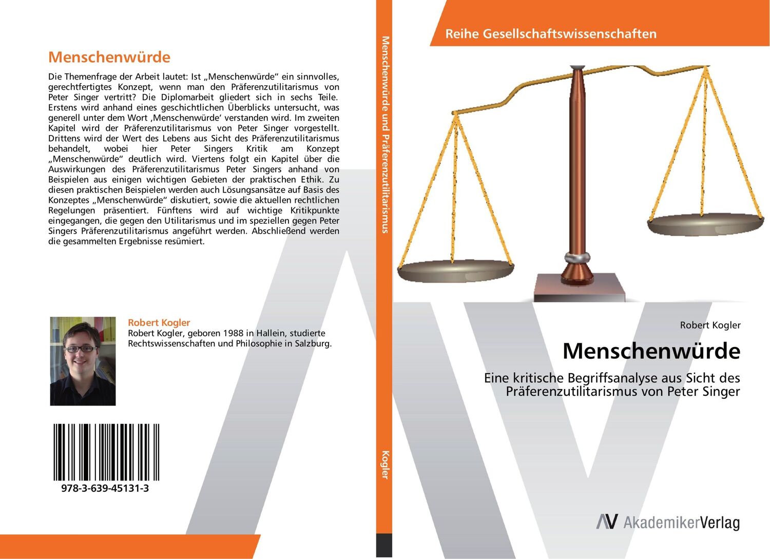 Cover: 9783639451313 | Menschenwürde | Robert Kogler | Taschenbuch | Paperback | 112 S.