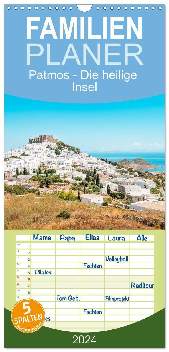 Cover: 9783675916159 | Familienplaner 2024 - Patmos - Die heilige Insel mit 5 Spalten...