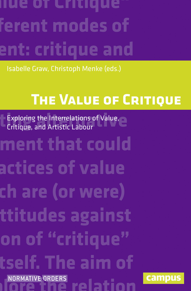 Cover: 9783593510101 | The Value of Critique | Isabelle Graw (u. a.) | Taschenbuch | Englisch