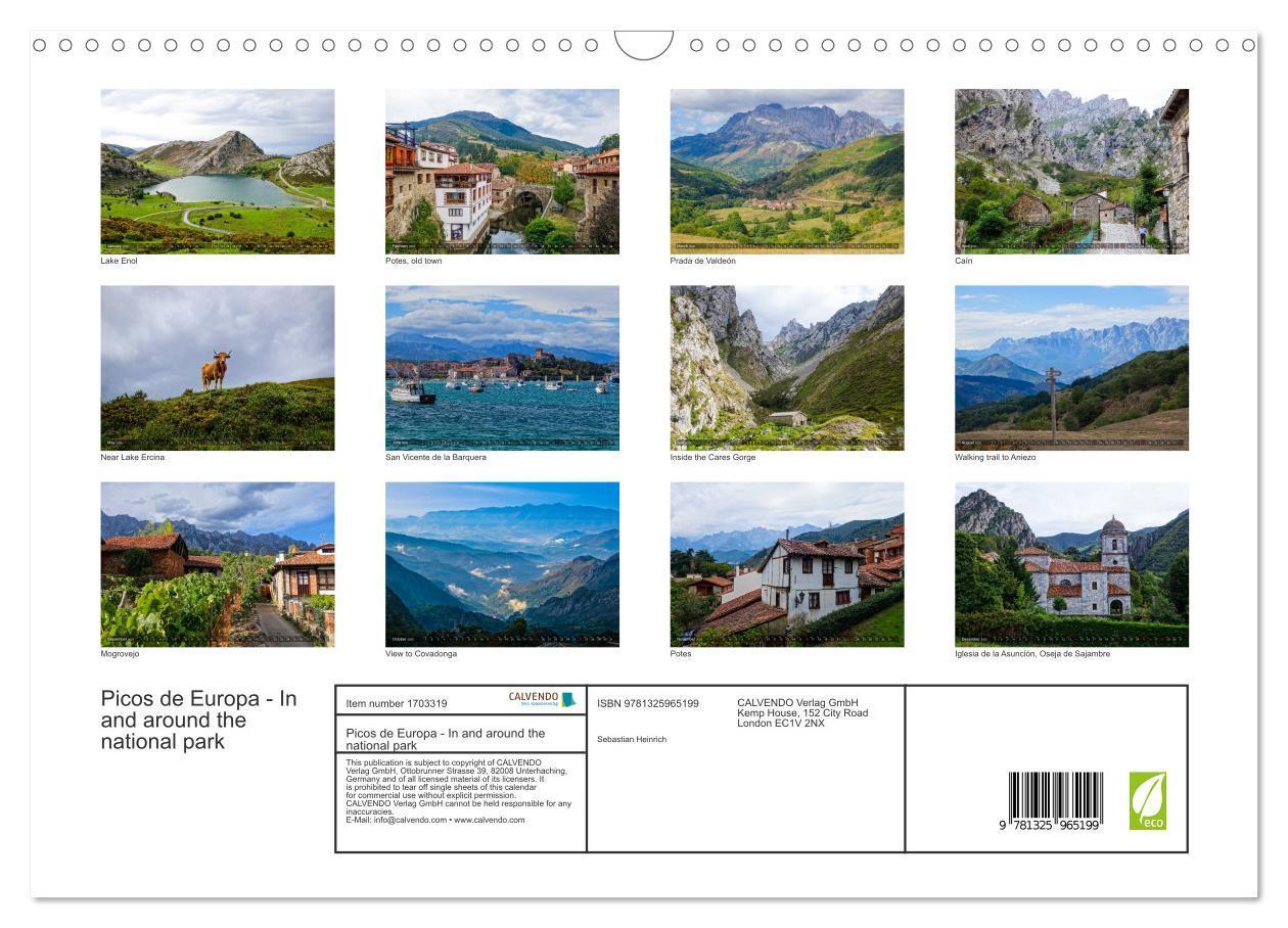 Bild: 9781325965199 | Picos de Europa - In and around the national park (Wall Calendar...