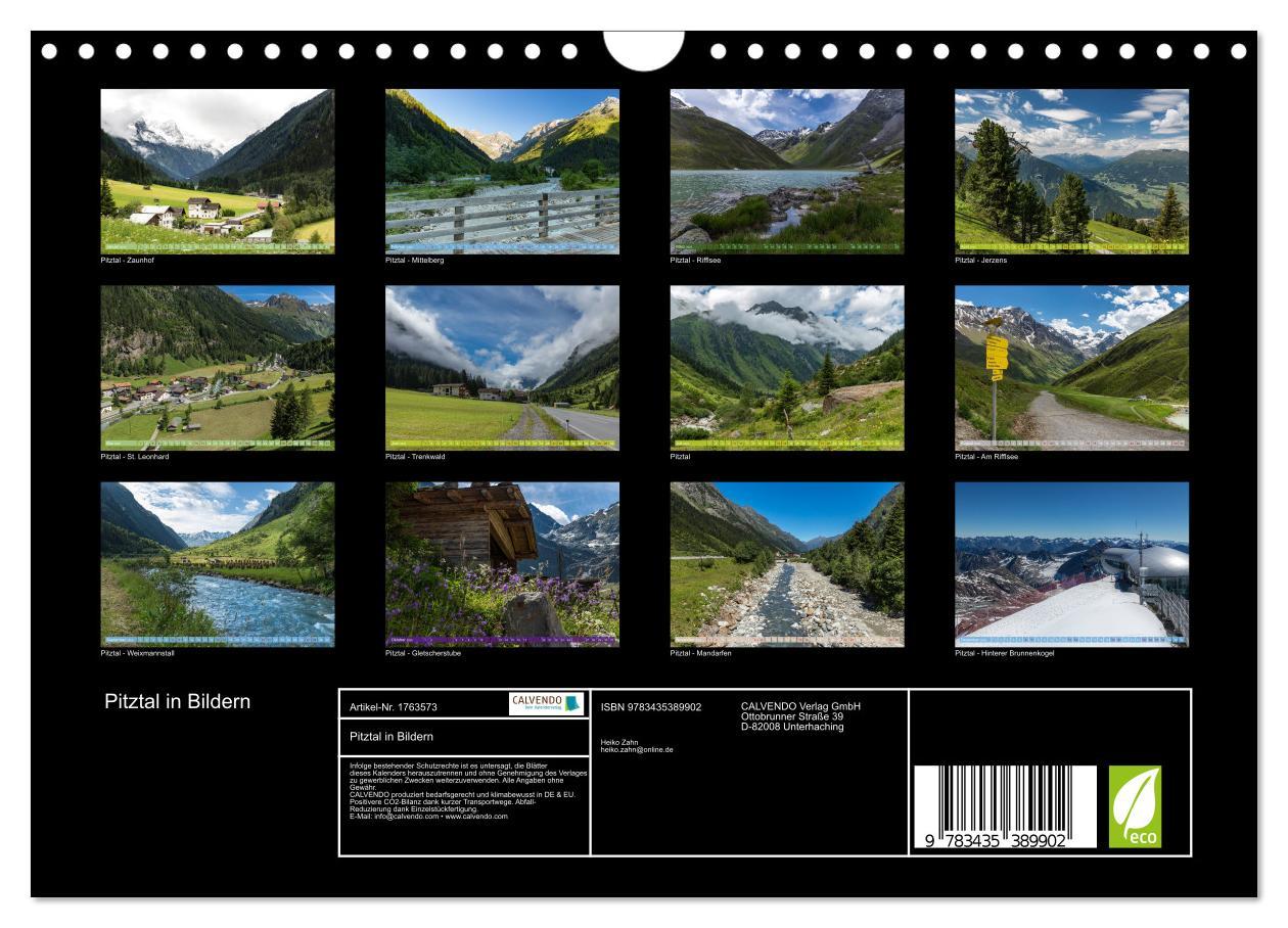 Bild: 9783435389902 | Pitztal in Bildern (Wandkalender 2025 DIN A4 quer), CALVENDO...