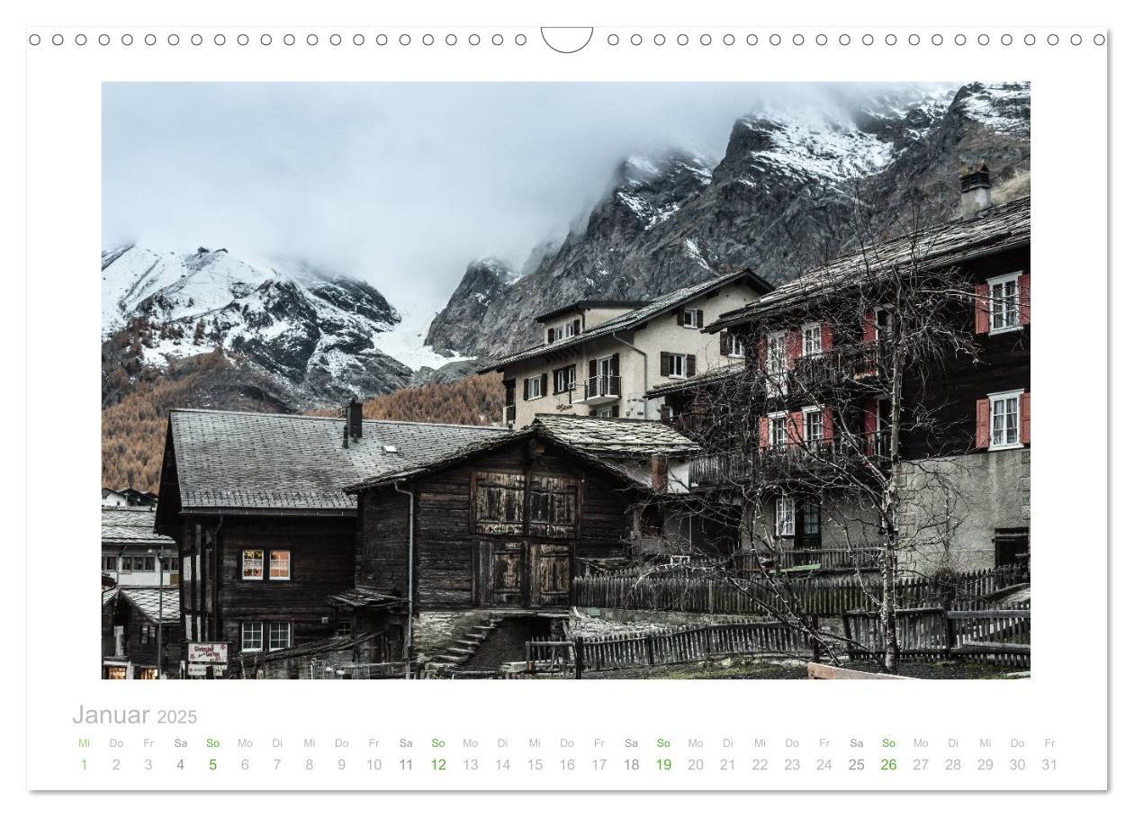 Bild: 9783435493227 | saas fee (Wandkalender 2025 DIN A3 quer), CALVENDO Monatskalender