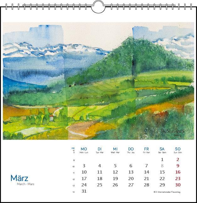 Bild: 9783861924128 | Bodensee Aquarell 2025 | Postkarten-Tischkalender | Erwin W Friese