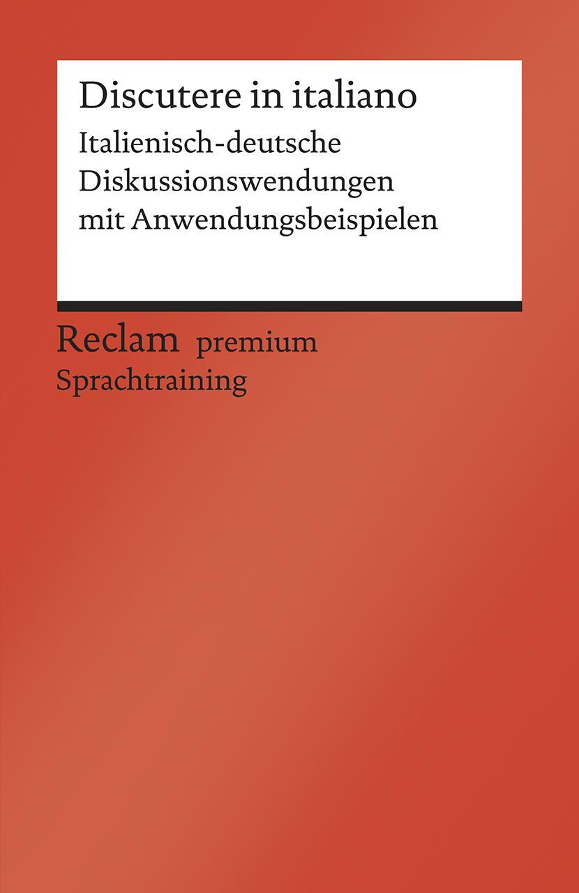 Cover: 9783150199831 | Discutere in italiano | Lorenz Manthey | Taschenbuch | Deutsch | 2020