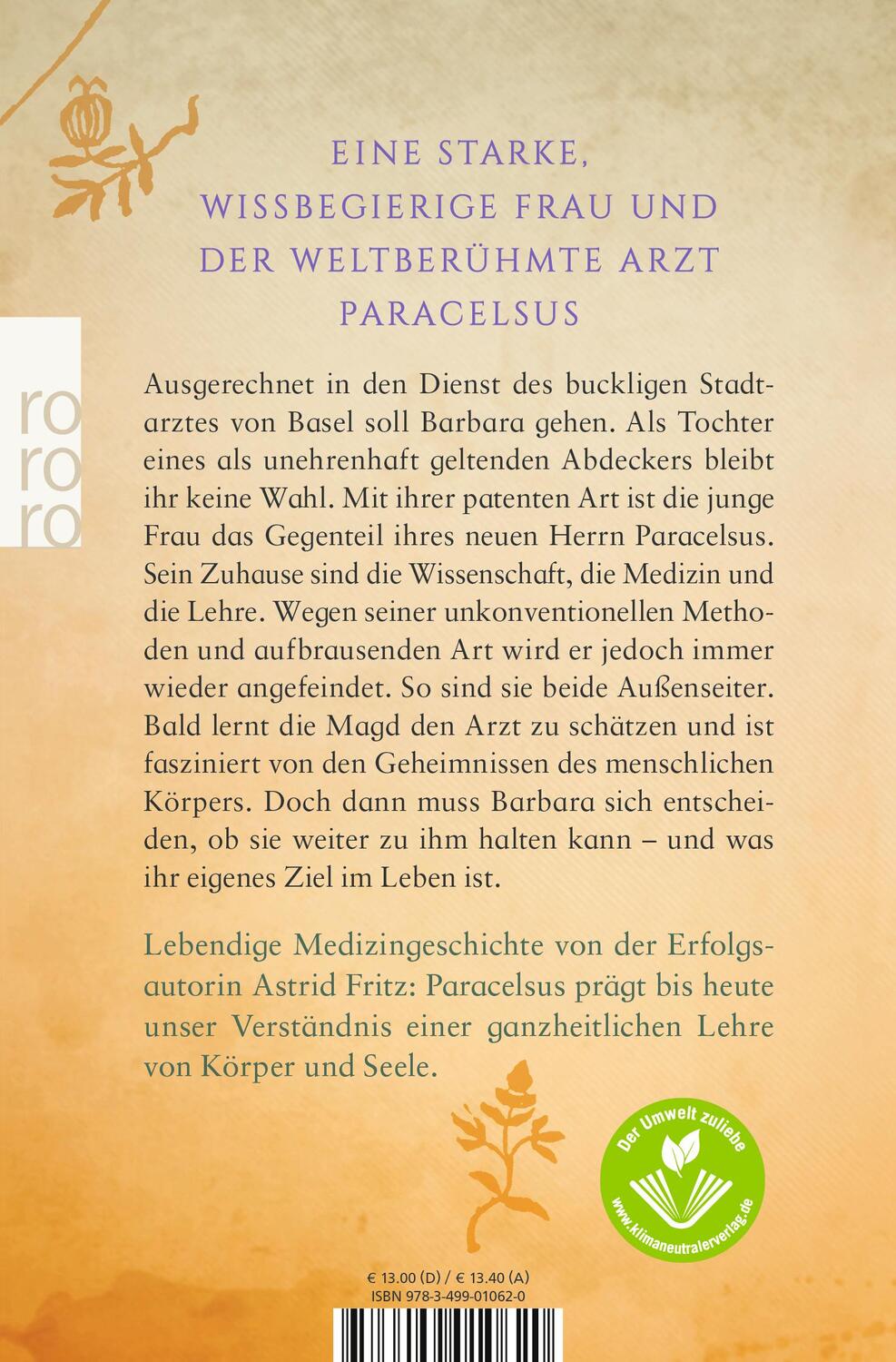 Rückseite: 9783499010620 | Die Magd des Medicus | Astrid Fritz | Taschenbuch | 560 S. | Deutsch