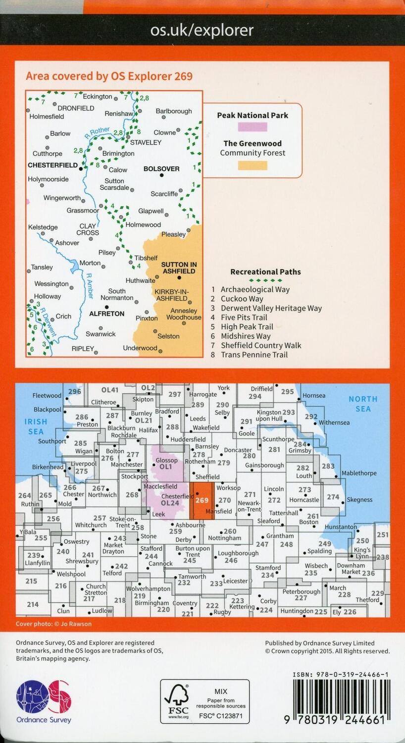 Bild: 9780319244661 | Chesterfield and Alfreton | Ordnance Survey | (Land-)Karte | Englisch