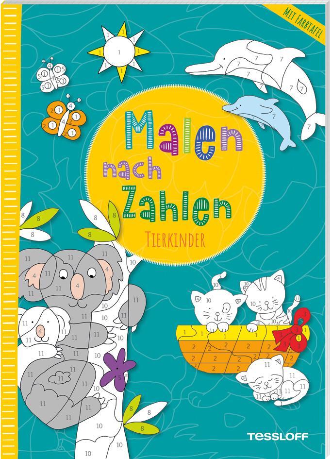 Cover: 9783788646554 | Malen nach Zahlen. Tierkinder | Mit ausklappbarer Farbtafel | Buch