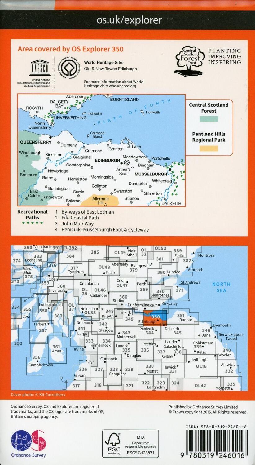 Bild: 9780319246016 | Edinburgh | Ordnance Survey | (Land-)Karte | Karte/Landkarte | 2015