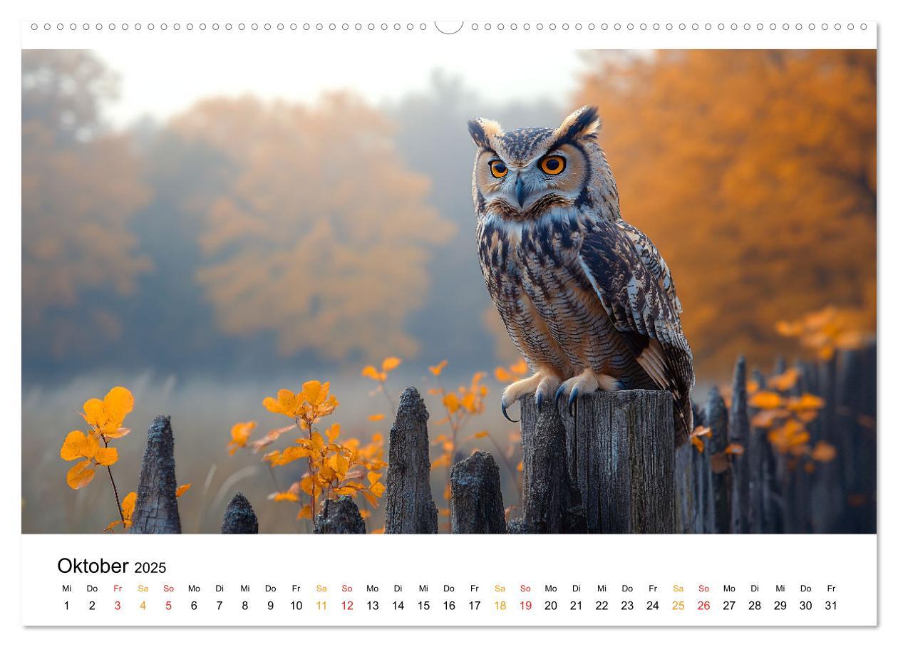 Bild: 9783457232729 | Im Reich der Eulen (Wandkalender 2025 DIN A2 quer), CALVENDO...