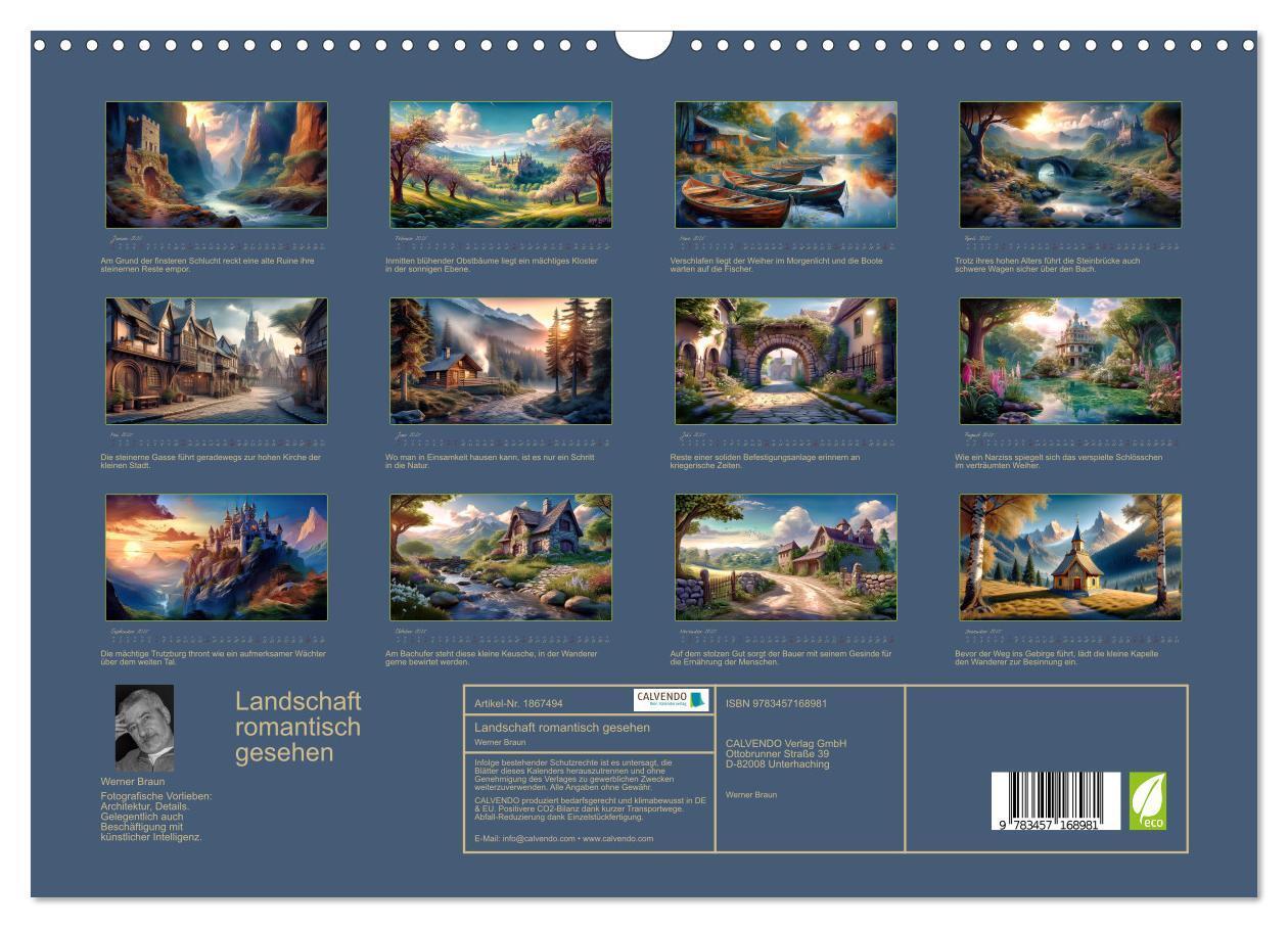 Bild: 9783457168981 | Landschaft romantisch gesehen (Wandkalender 2025 DIN A3 quer),...