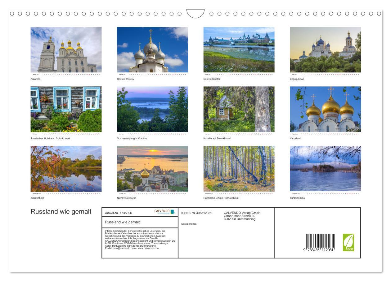 Bild: 9783435112081 | Russland wie gemalt (Wandkalender 2025 DIN A3 quer), CALVENDO...