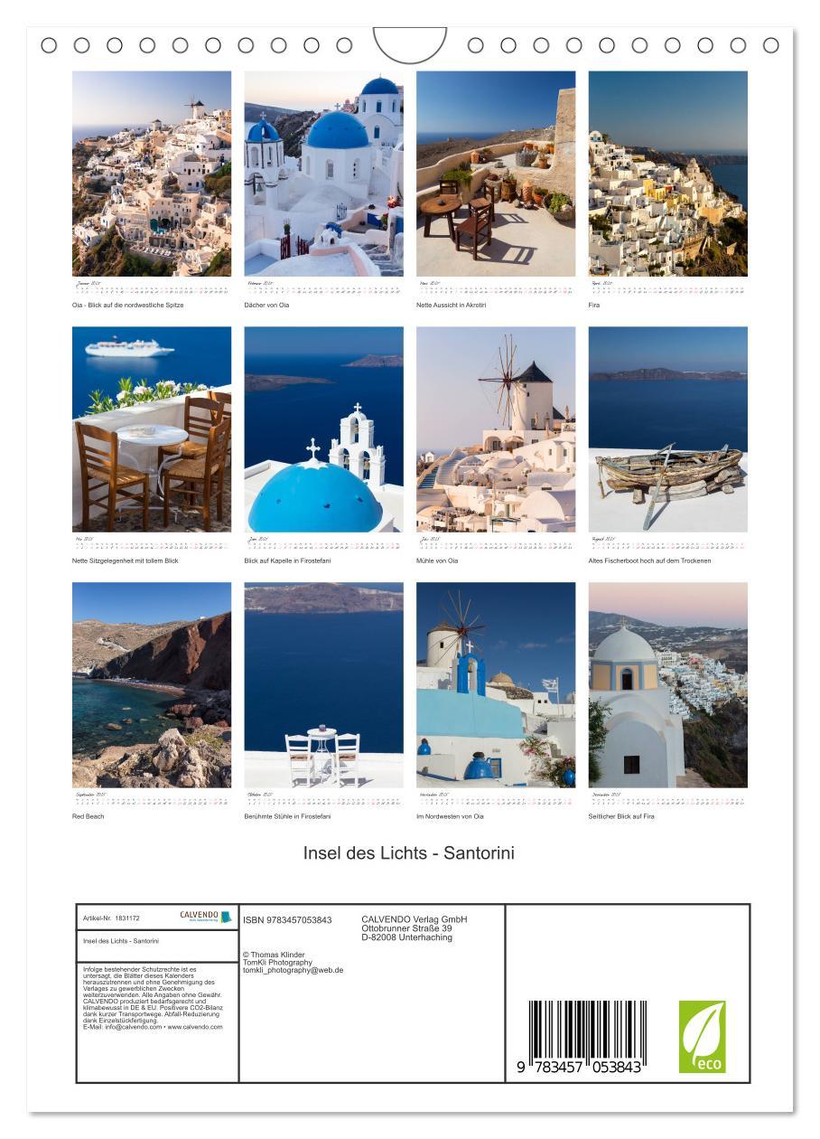 Bild: 9783457053843 | Insel des Lichts - Santorini (Wandkalender 2025 DIN A4 hoch),...