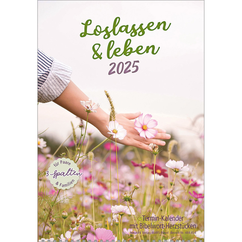 Bild: 9783754845455 | Loslassen &amp; leben 2025 | Terminkalender mit Bibelwort-Herzstücken