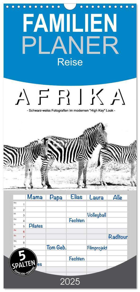 Cover: 9783457108987 | Familienplaner 2025 - AFRIKA - Schwarz-weiss Fotografien im...