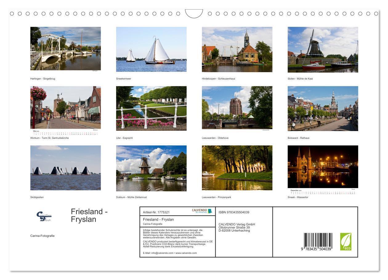 Bild: 9783435504039 | Friesland - Fryslan (Wandkalender 2025 DIN A3 quer), CALVENDO...