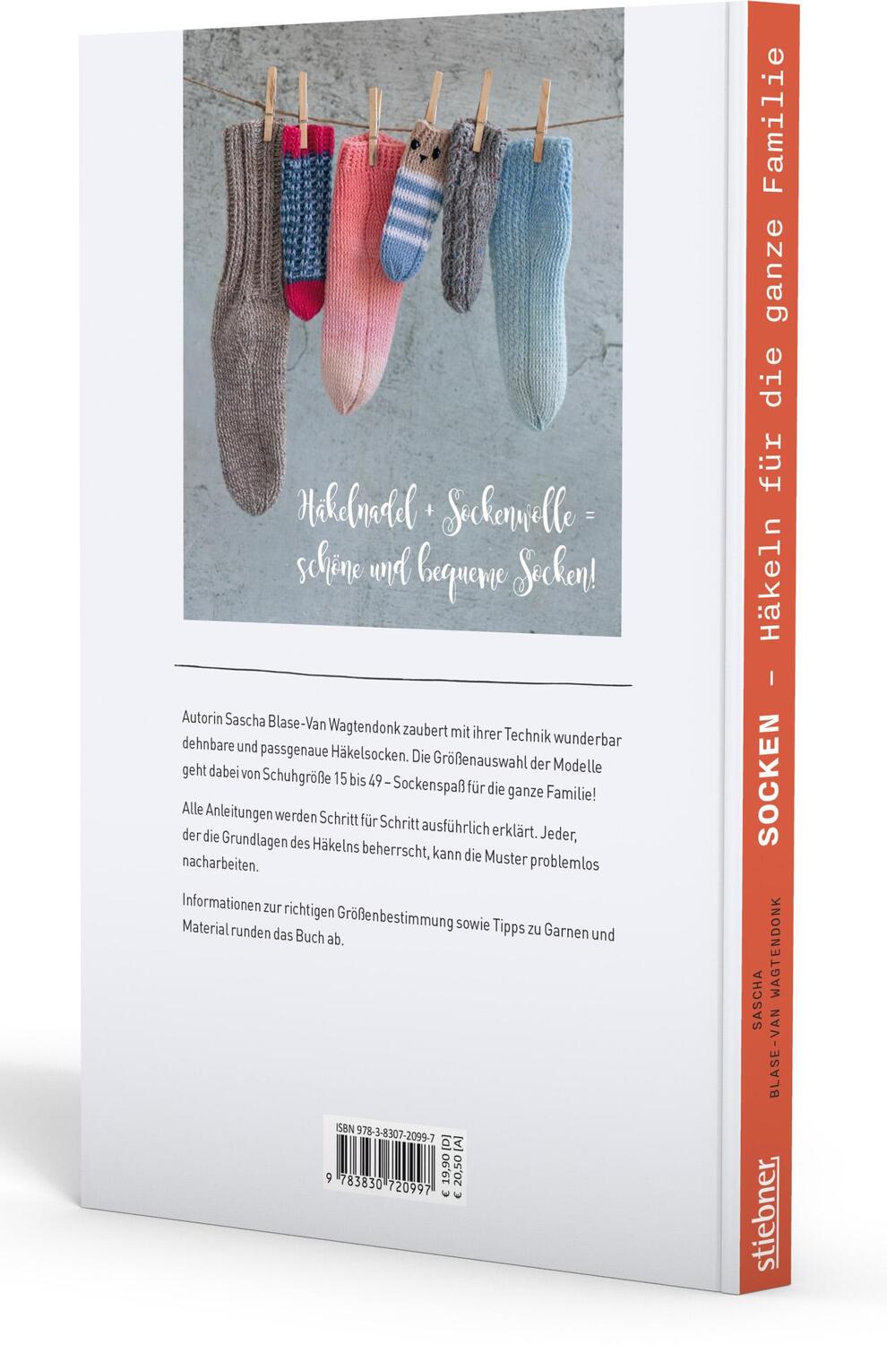 Rückseite: 9783830720997 | Socken häkeln für die ganze Familie. | Sascha Blase-Van Wagtendonk