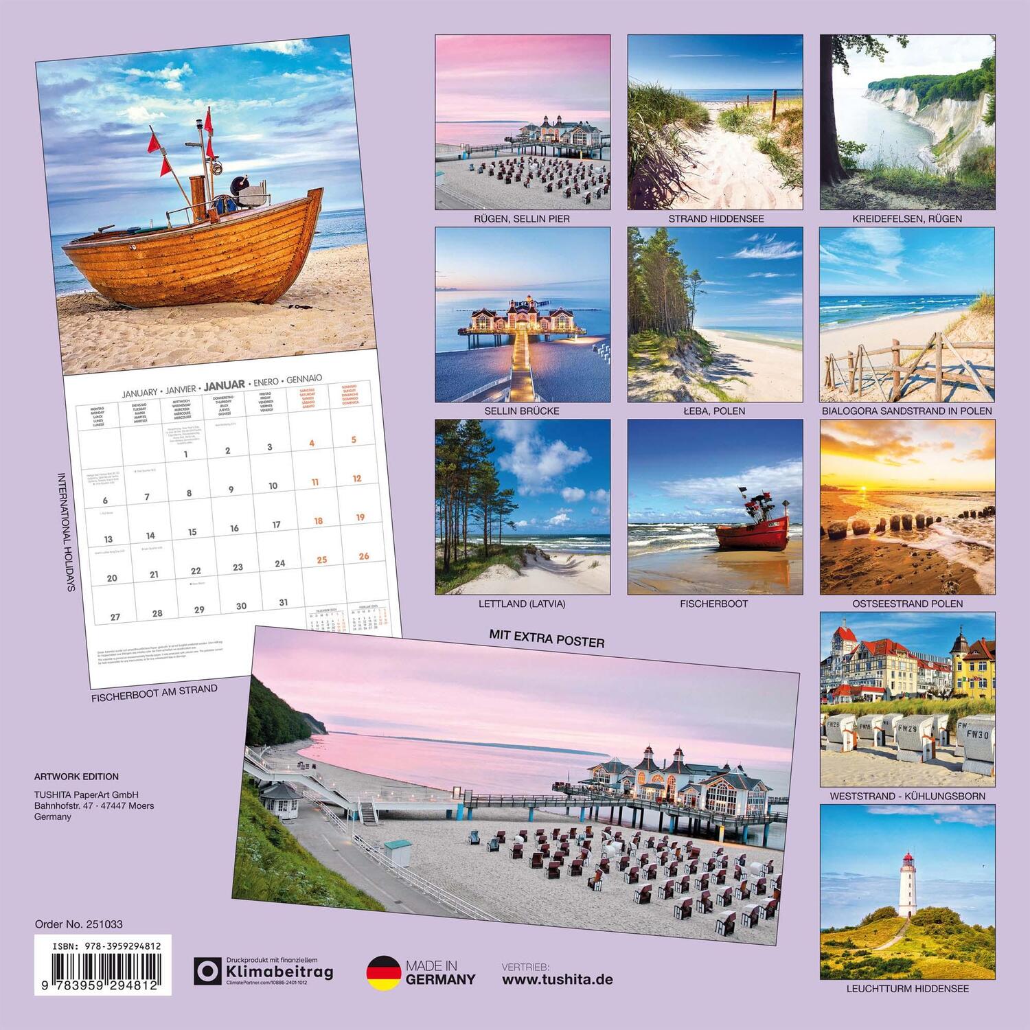 Rückseite: 9783959294812 | Baltic Sea/Ostsee 2025 | Kalender 2025 | Kalender | Artwork Edition