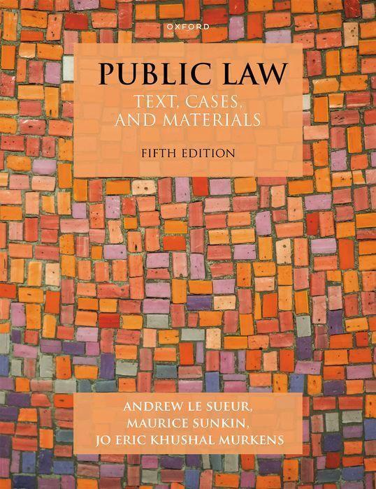 Cover: 9780192870612 | Public Law | Text, Cases, and Materials | Andrew Le Sueur (u. a.)
