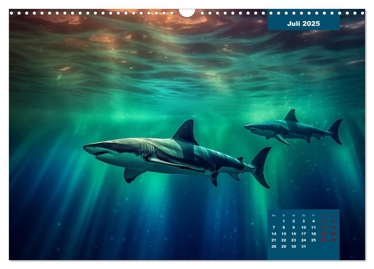 Bild: 9783383760440 | Stille Giganten - KI-generierte Hai-Impressionen (Wandkalender 2025...