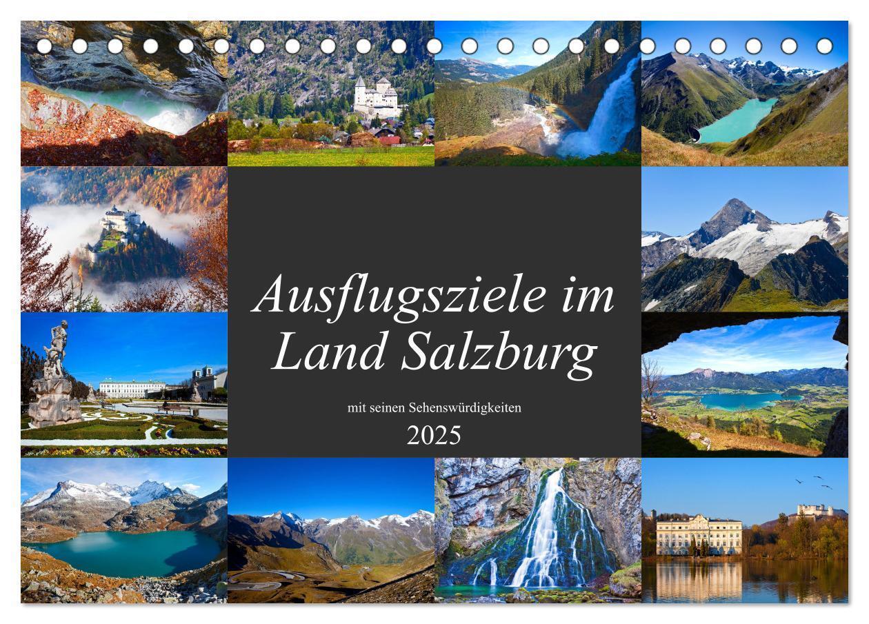 Cover: 9783435400850 | Ausflugsziele im Land Salzburg (Tischkalender 2025 DIN A5 quer),...