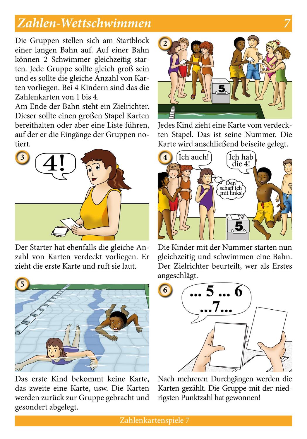 Bild: 9783944824246 | Zahlenkartenspiele, laminiert (5) | Schwimmen lernen | Veronika Aretz