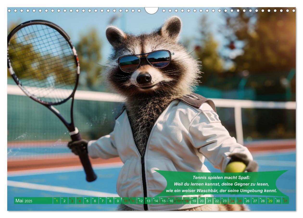 Bild: 9783457180495 | Der tierisch lustige Tennis-Kalender (Wandkalender 2025 DIN A3...