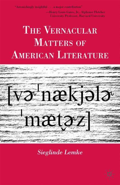 Cover: 9781349383092 | The Vernacular Matters of American Literature | S. Lemke | Taschenbuch