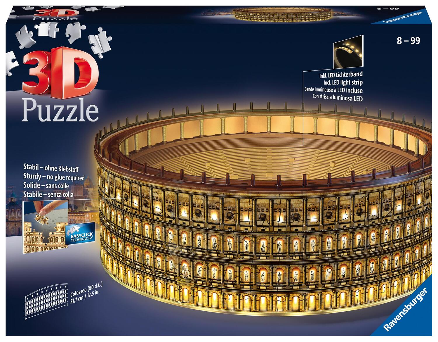 Cover: 4005556111480 | Ravensburger 3D Puzzle Kolosseum in Rom bei Nacht 11148 - leuchtet...