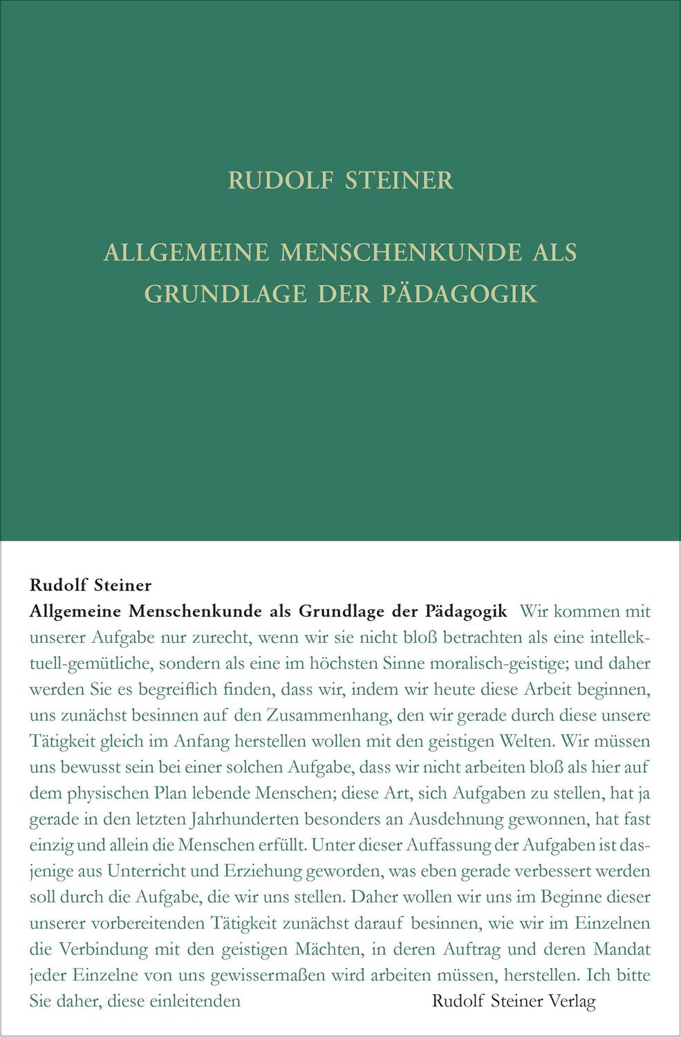 Cover: 9783727429316 | Allgemeine Menschenkunde als Grundlage der Pädagogik | Rudolf Steiner