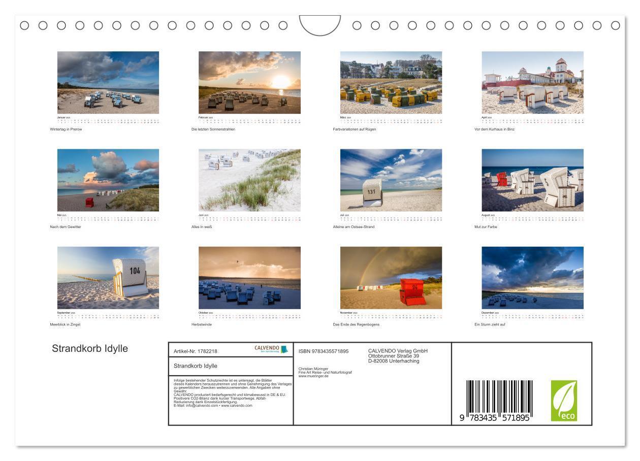 Bild: 9783435571895 | Strandkorb Idylle (Wandkalender 2025 DIN A4 quer), CALVENDO...