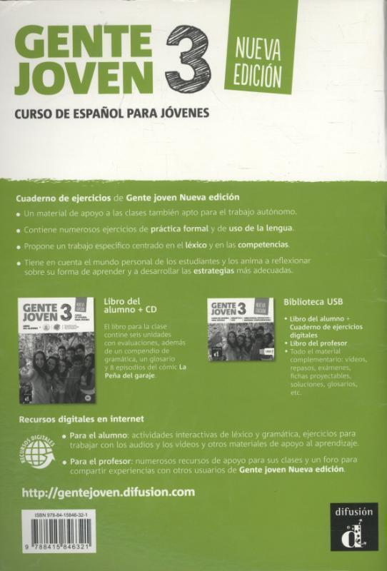 Rückseite: 9788415846321 | Gente Joven - Nueva edicion | Cuaderno de ejercicios 3 (A2+) | Buch