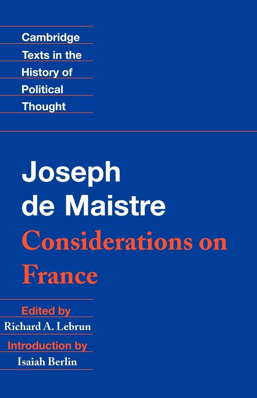 Cover: 9780521466288 | Maistre | Considerations on France | Joseph De Maistre (u. a.) | Buch