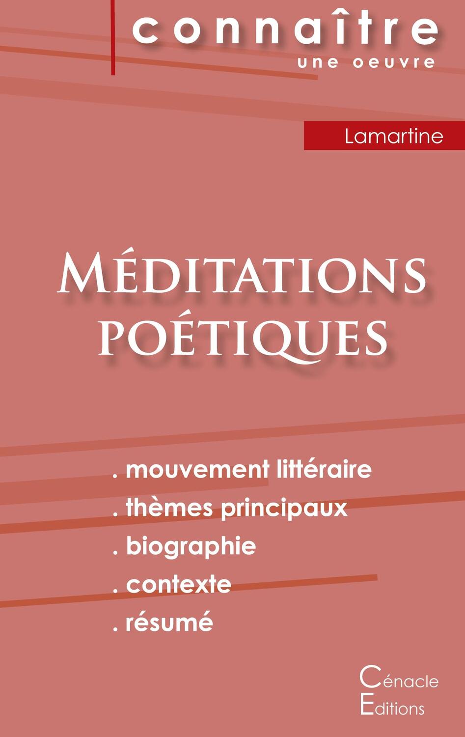 Cover: 9782367889290 | Fiche de lecture Méditations poétiques de Lamartine (Analyse...