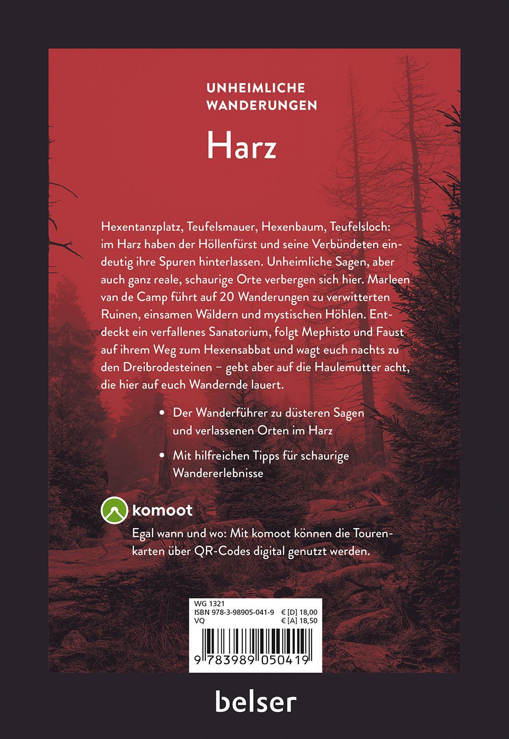 Bild: 9783989050419 | Unheimliche Wanderungen Harz | Marleen van de Camp | Taschenbuch