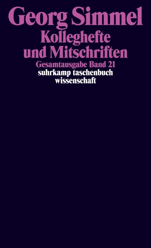 Cover: 9783518284216 | Kolleghefte und Mitschriften | Georg Simmel | Taschenbuch | 2012