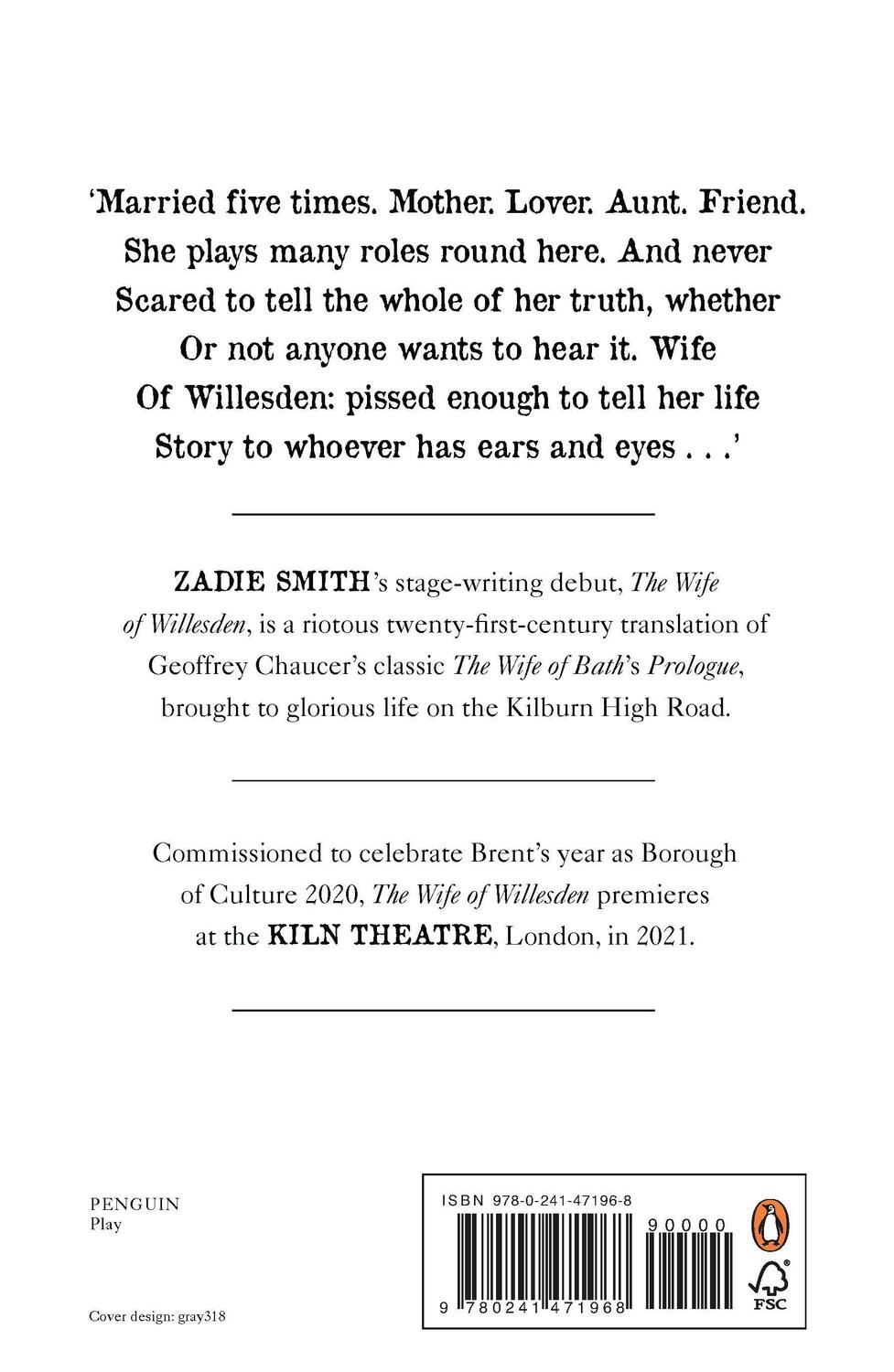 Rückseite: 9780241471968 | The Wife of Willesden | Zadie Smith | Taschenbuch | B-format paperback