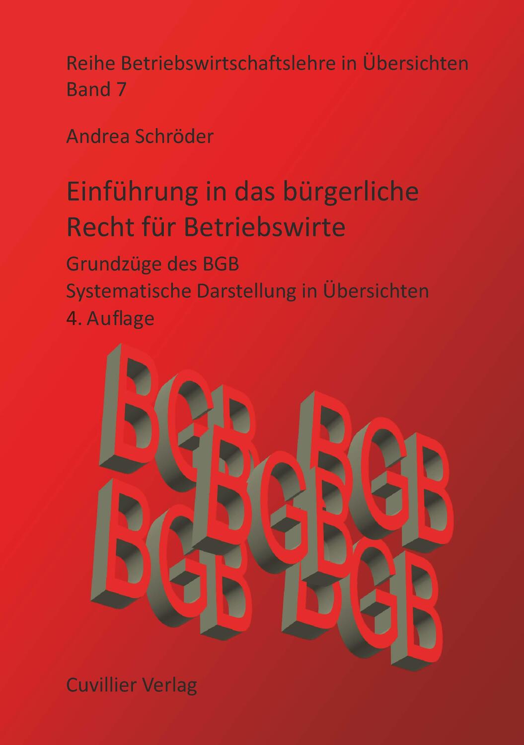 Cover: 9783736976009 | Einführung in das bürgerliche Recht für Betriebswirte | Schröder