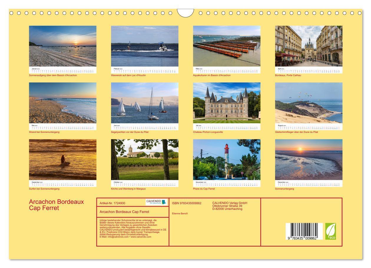 Bild: 9783435009862 | Arcachon Bordeaux Cap Ferret (Wandkalender 2025 DIN A3 quer),...