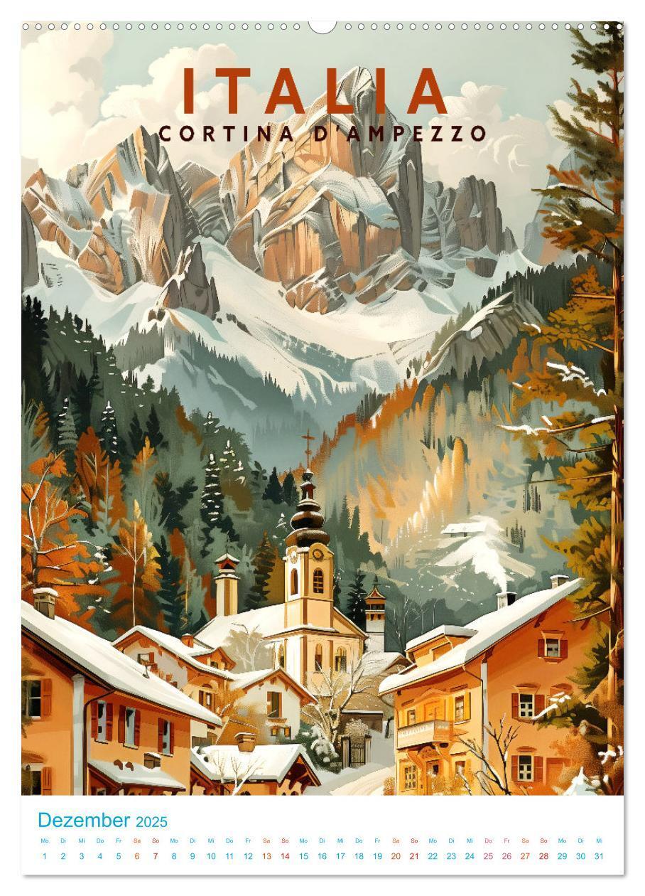 Bild: 9783457130308 | Italien - Old School Poster Style (Wandkalender 2025 DIN A2 hoch),...