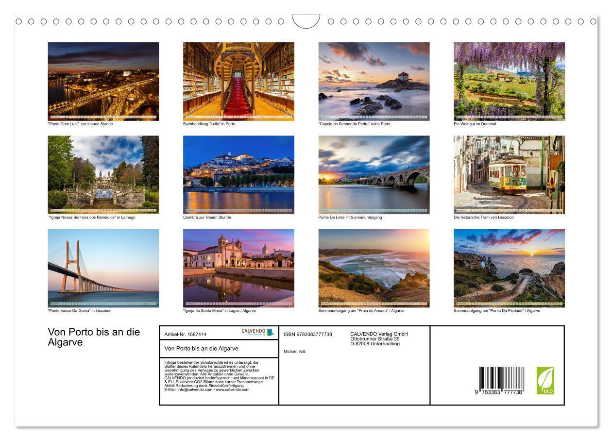 Bild: 9783383777738 | Von Porto bis an die Algarve (Wandkalender 2025 DIN A3 quer),...