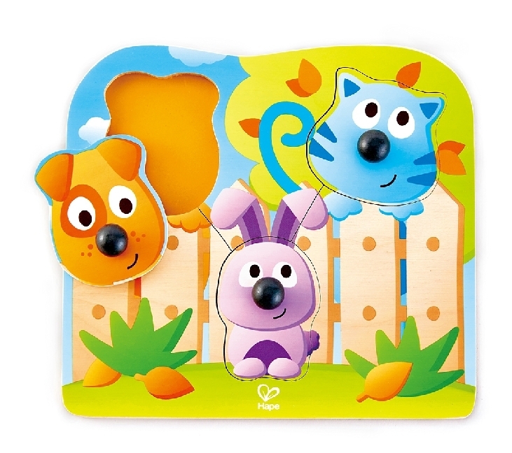 Bild: 6943478018778 | Hape Knopfpuzzle Haustiere (Kinderpuzzle) | Spiel | E1309 | 2020