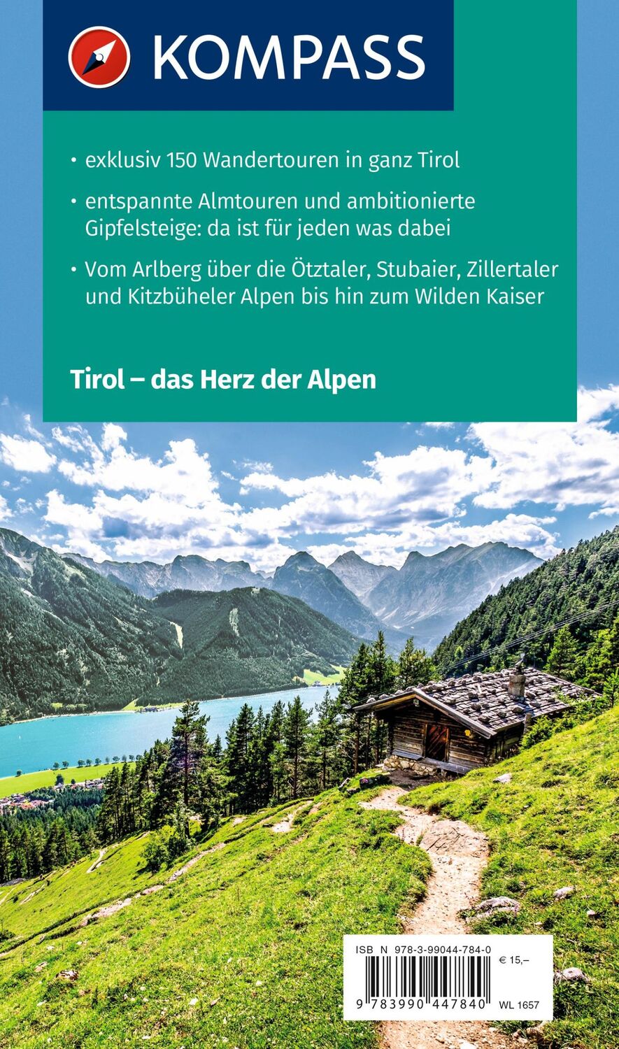 Rückseite: 9783990447840 | KOMPASS Wanderlust Tirol | KOMPASS-Karten GmbH | Taschenbuch | 372 S.