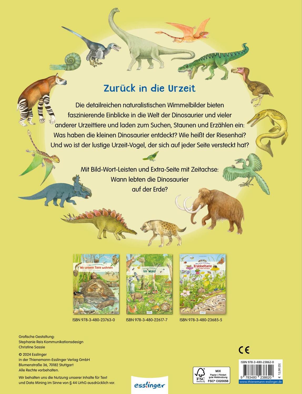 Rückseite: 9783480238620 | Mein erstes Wimmelbuch: Tiere der Urzeit | Buch | 16 S. | Deutsch