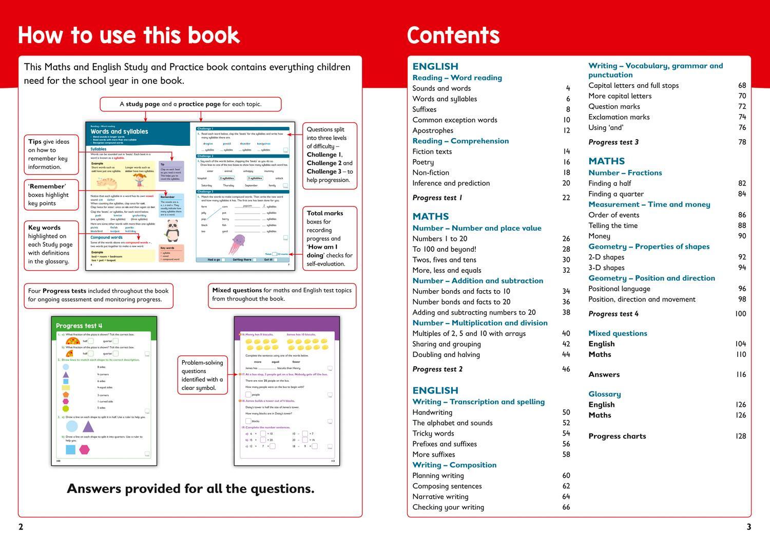 Bild: 9780008398774 | Year 1 Maths and English KS1 Targeted Study &amp; Practice Book | Ks1